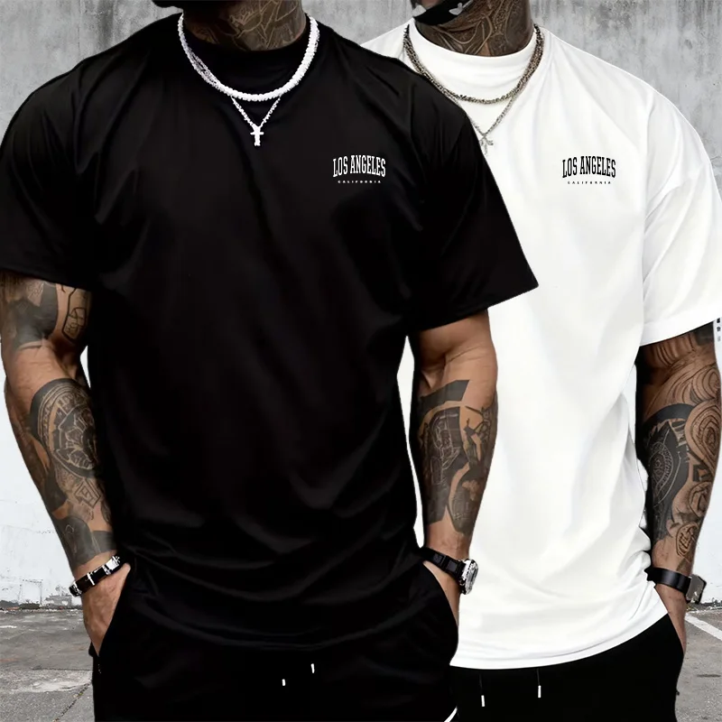 Herren T-Shirt Los Angeles Shirt Rundhals Streetwear Tank Top Hemd Polohemd