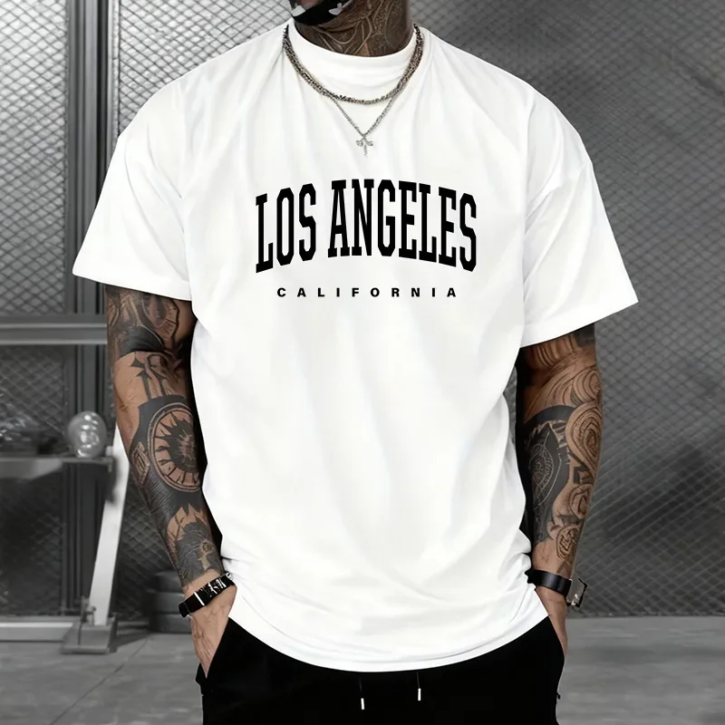 Herren T-Shirt Los Angeles Shirt Rundhals Streetwear Tank Top Hemd Polohemd