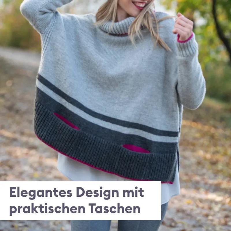 Strickset Ponchopulli und Mütze