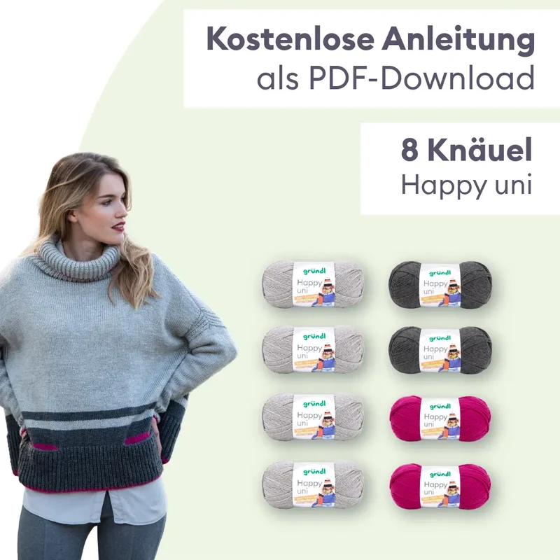 Strickset Ponchopulli und Mütze