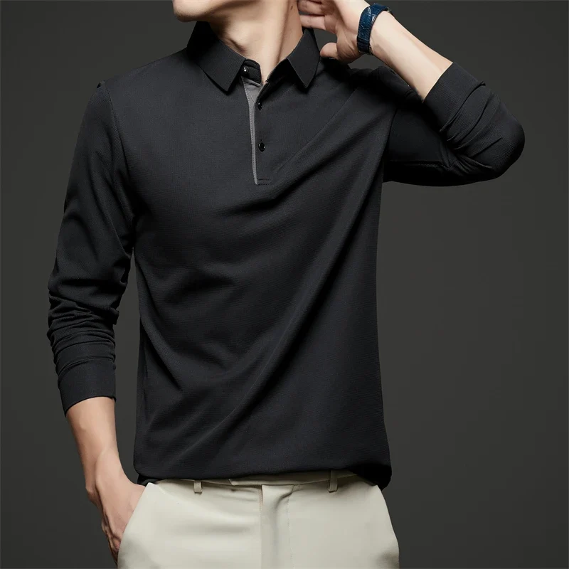 Herren Poloshirt POLO Shirt T-Shirt Langarm Zipper Hemd Fashion Polohemd Top NEU