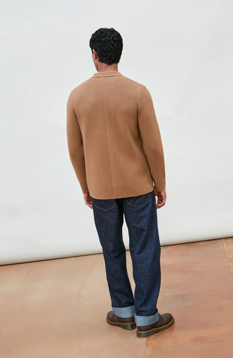 Mens Midweight Cotton Deconstructed Knitted Blazer
