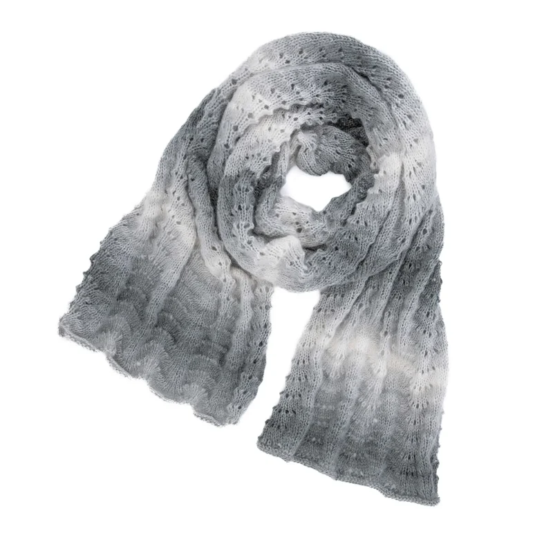 Strickset Tuch im Pfauenmuster