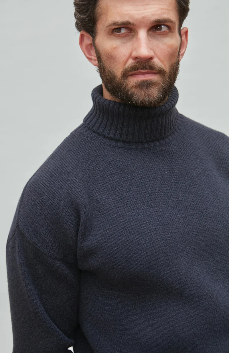 Herren-Rollkragenpullover „Submariner“ aus Merino-Kaschmir
