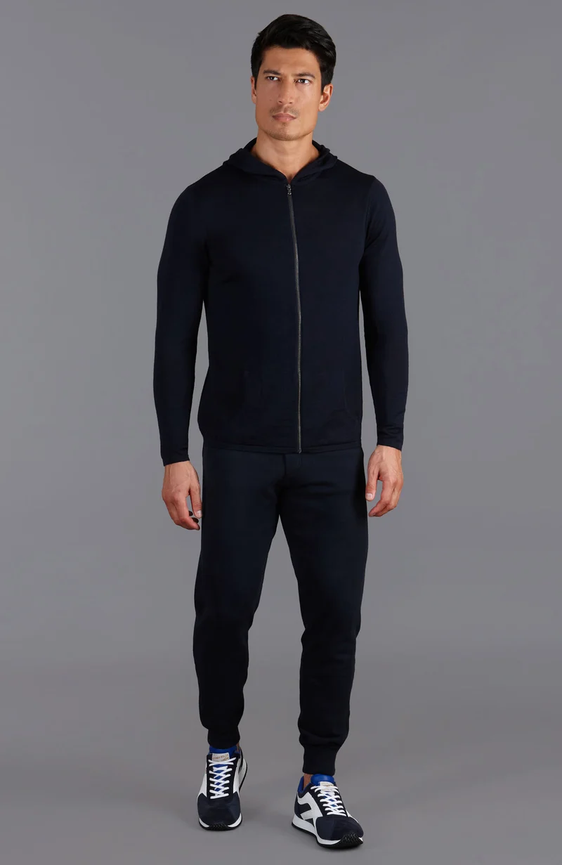 Schwerer Herren-Merino-Activewear-Kapuzenpullover