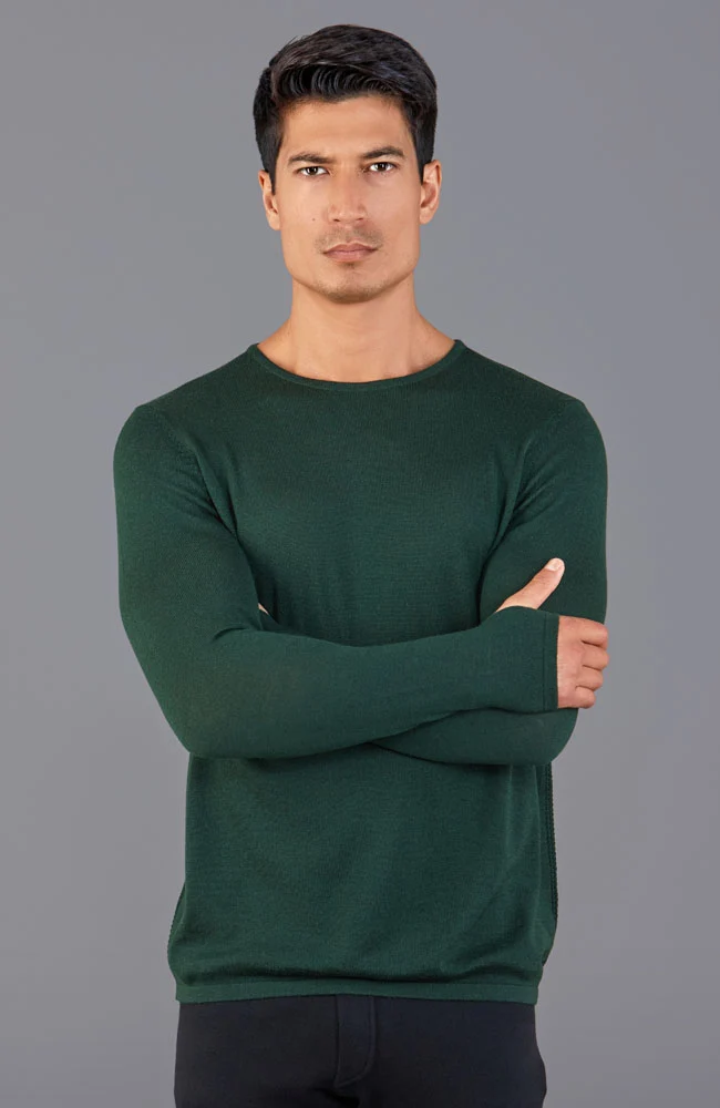 Schweres Activewear-Trainingsoberteil für Herren aus Merinowolle