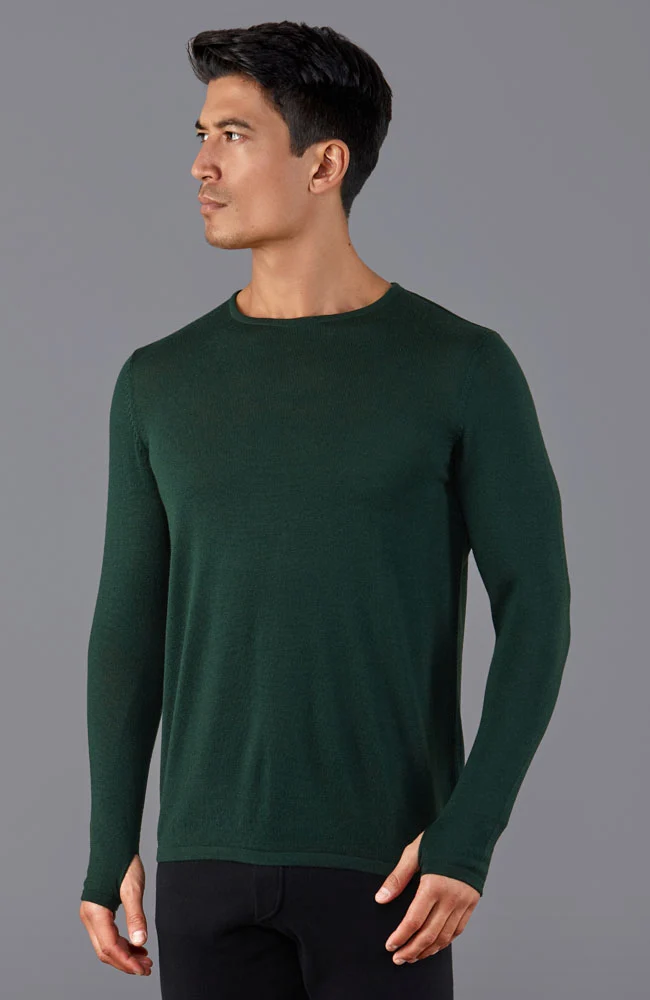 Schweres Activewear-Trainingsoberteil für Herren aus Merinowolle