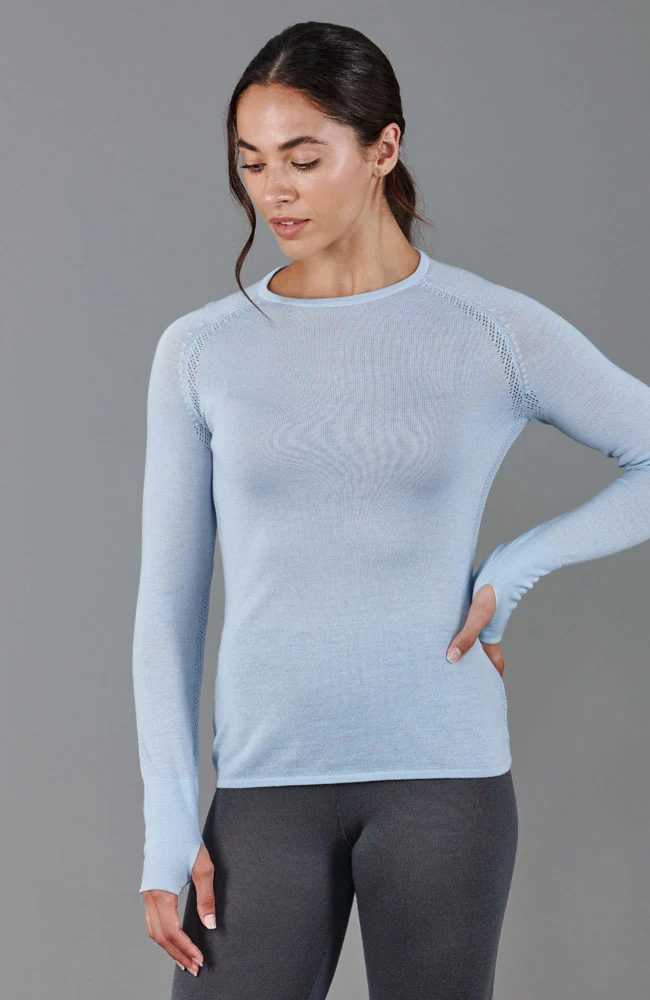 Mittelschweres Merino-Activewear-Trainingsoberteil für Damen