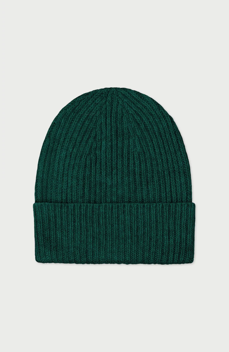 Gerippte Beanie-Mütze aus 100 % Kaschmir