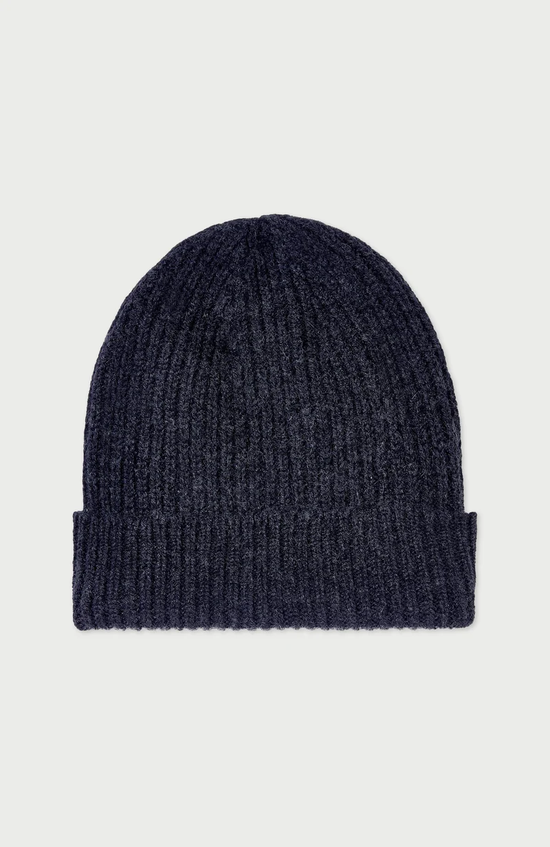 Gerippte Beanie-Mütze aus 100 % Kaschmir