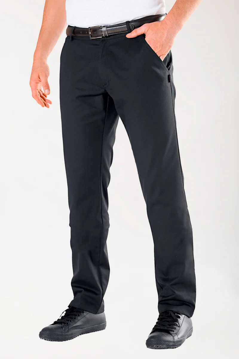 Gastro Stretch Hose Herren - Chino Style schwarz
