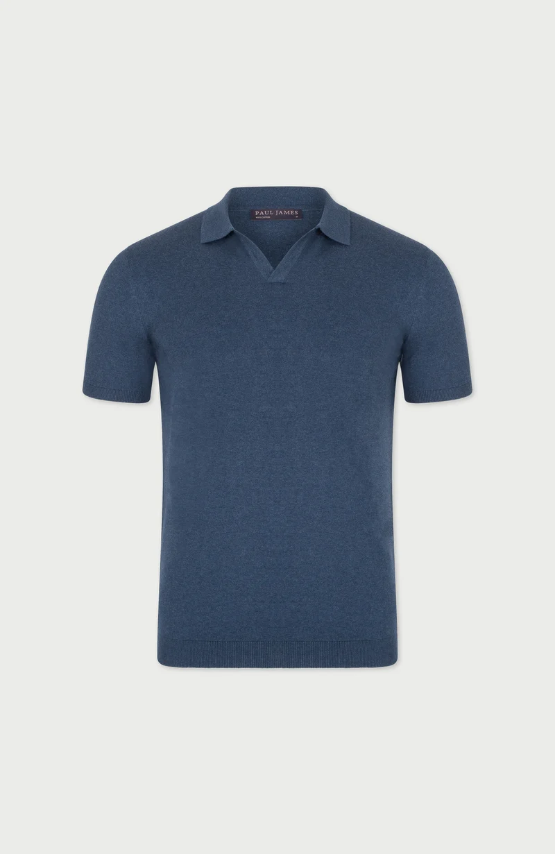 Herren-Poloshirt aus 100 % ultrafeiner Baumwolle ohne Knöpfe