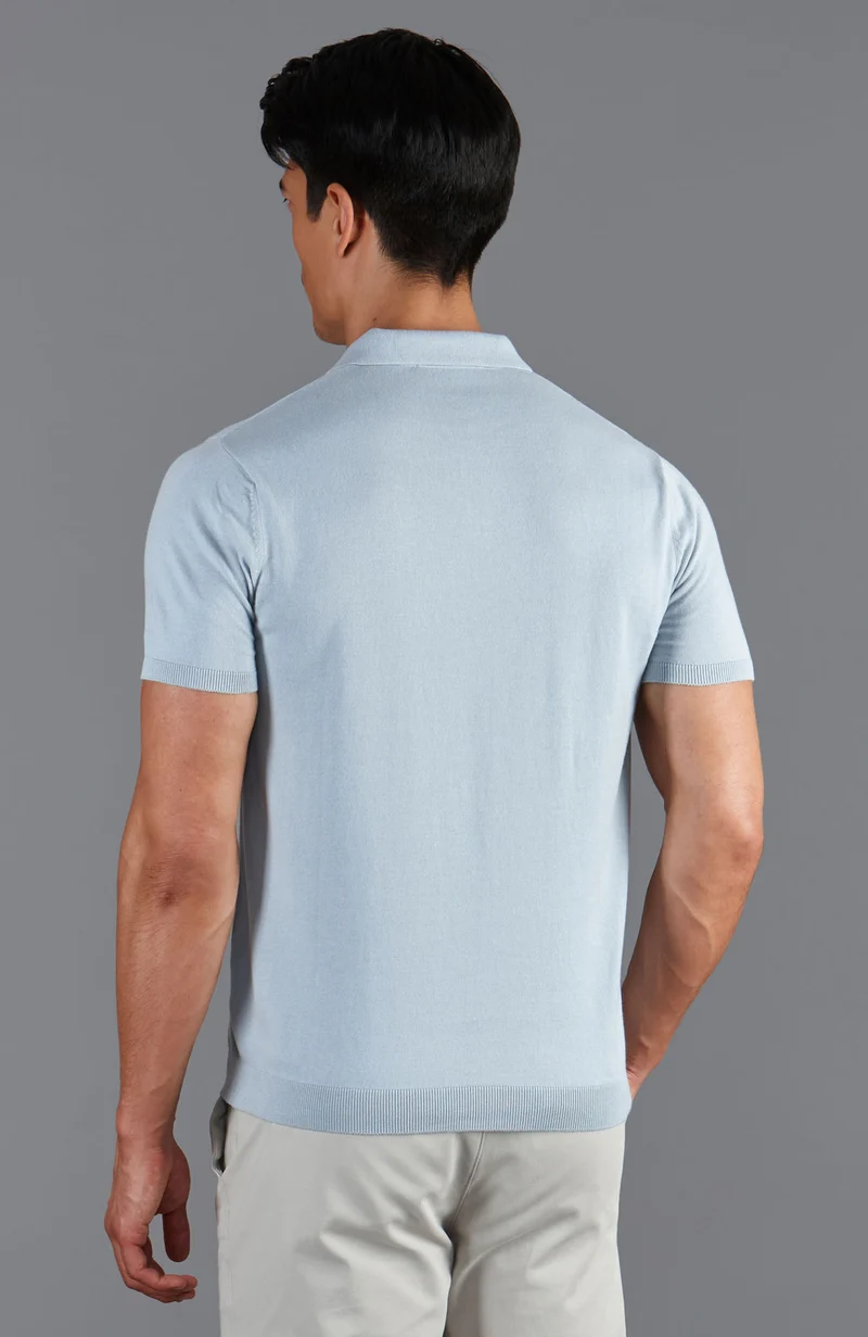 Herren-Poloshirt aus 100 % ultrafeiner Baumwolle ohne Knöpfe