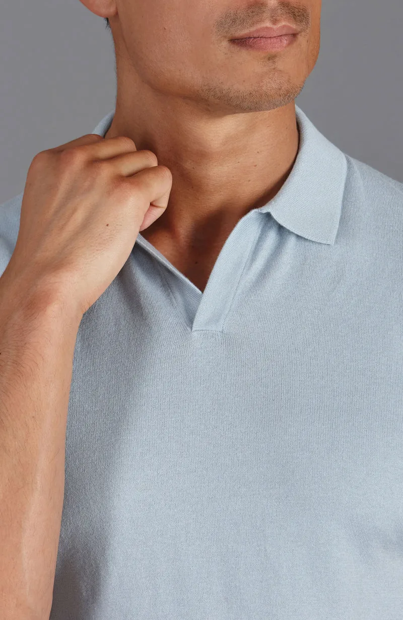 Herren-Poloshirt aus 100 % ultrafeiner Baumwolle ohne Knöpfe