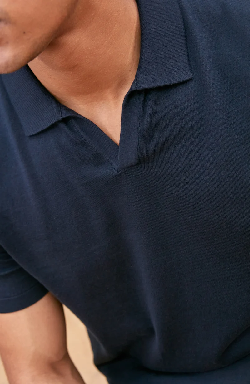 Herren-Poloshirt aus 100 % ultrafeiner Baumwolle ohne Knöpfe
