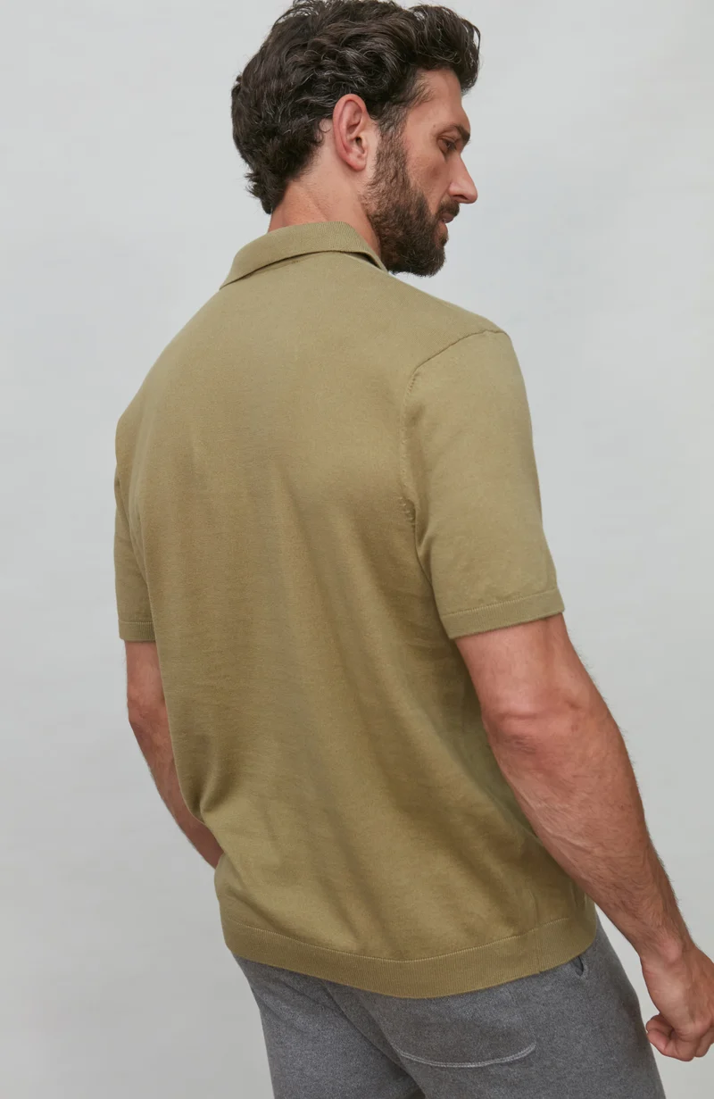 Herren-Poloshirt aus 100 % ultrafeiner Baumwolle ohne Knöpfe