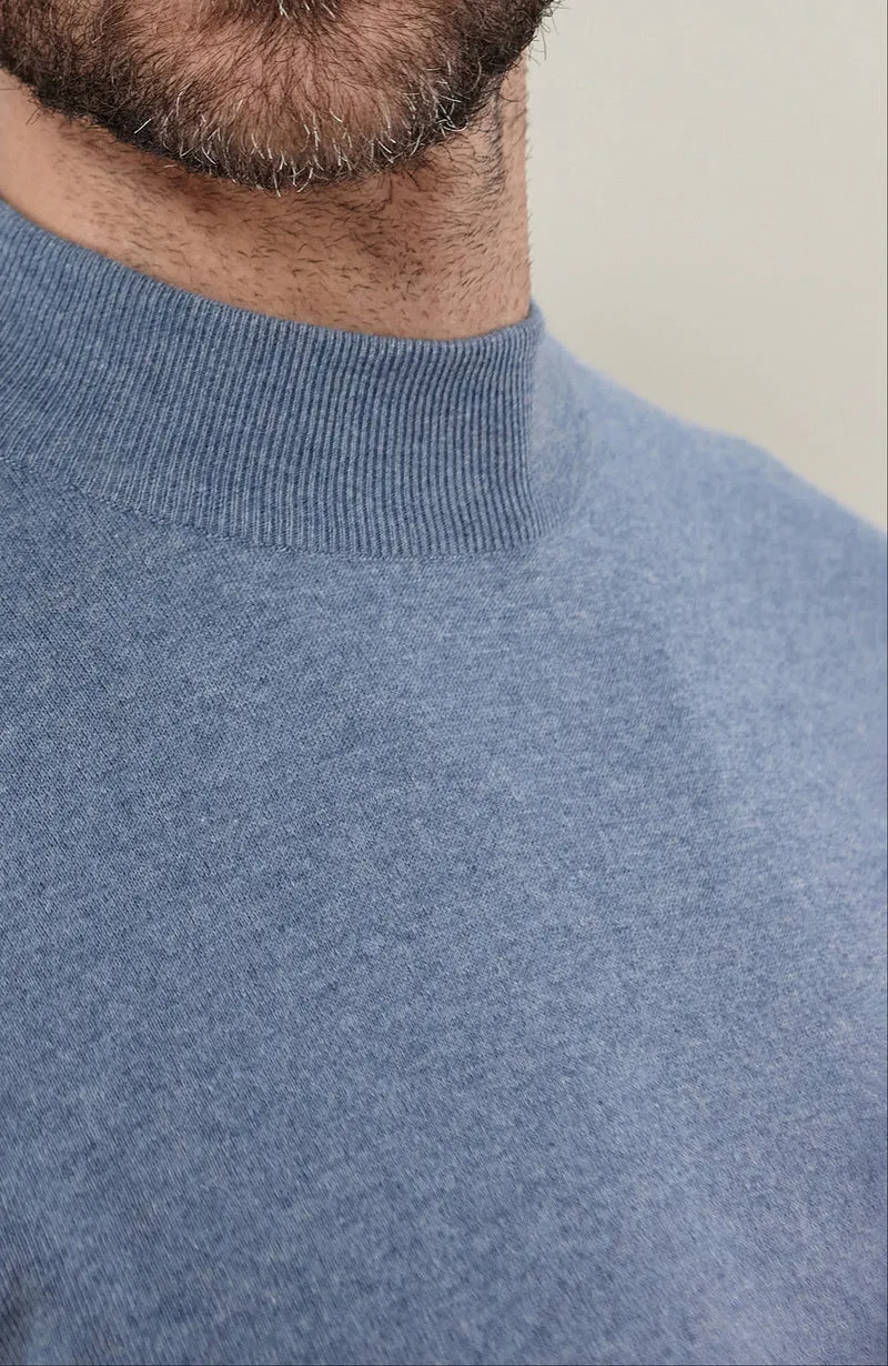 Herrenpullover aus 100 % ultrafeiner Baumwolle mit Stehkragen