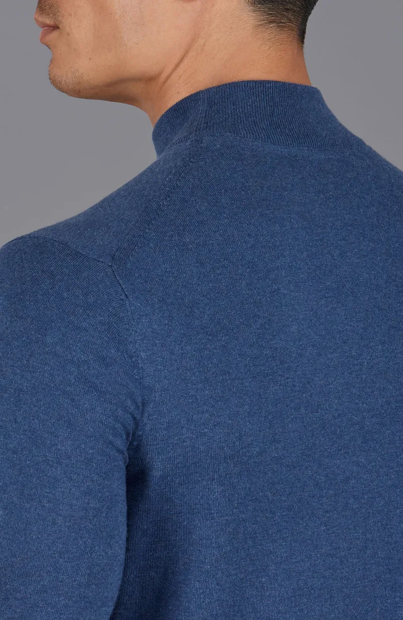 Herrenpullover aus 100 % ultrafeiner Baumwolle mit Stehkragen