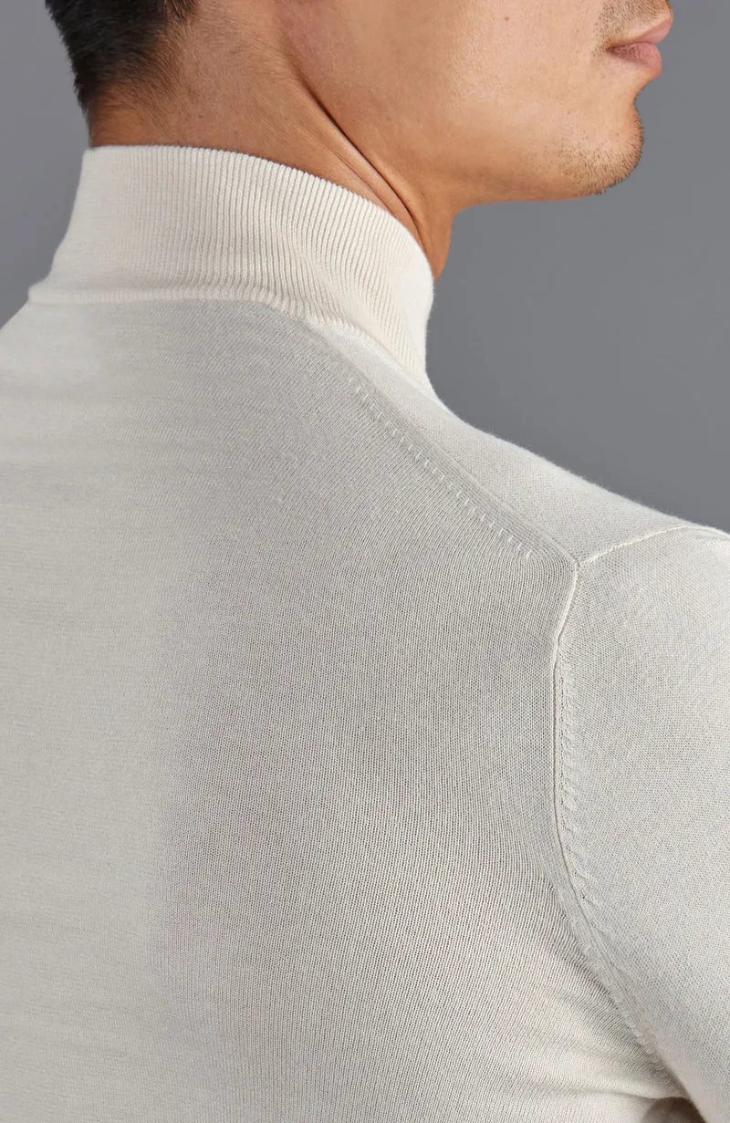 Herrenpullover aus 100 % ultrafeiner Baumwolle mit Stehkragen