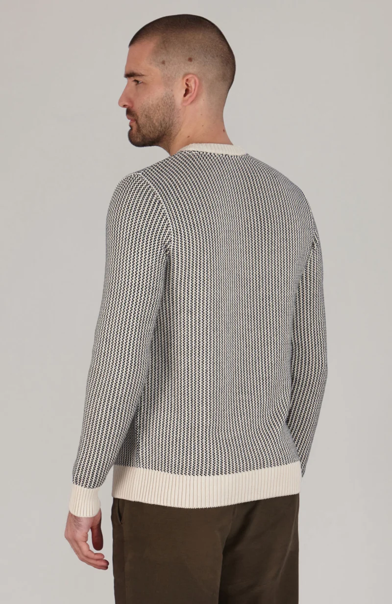 Herren-Pullover aus 100 % Baumwolle mit Fischer-Kragenstich