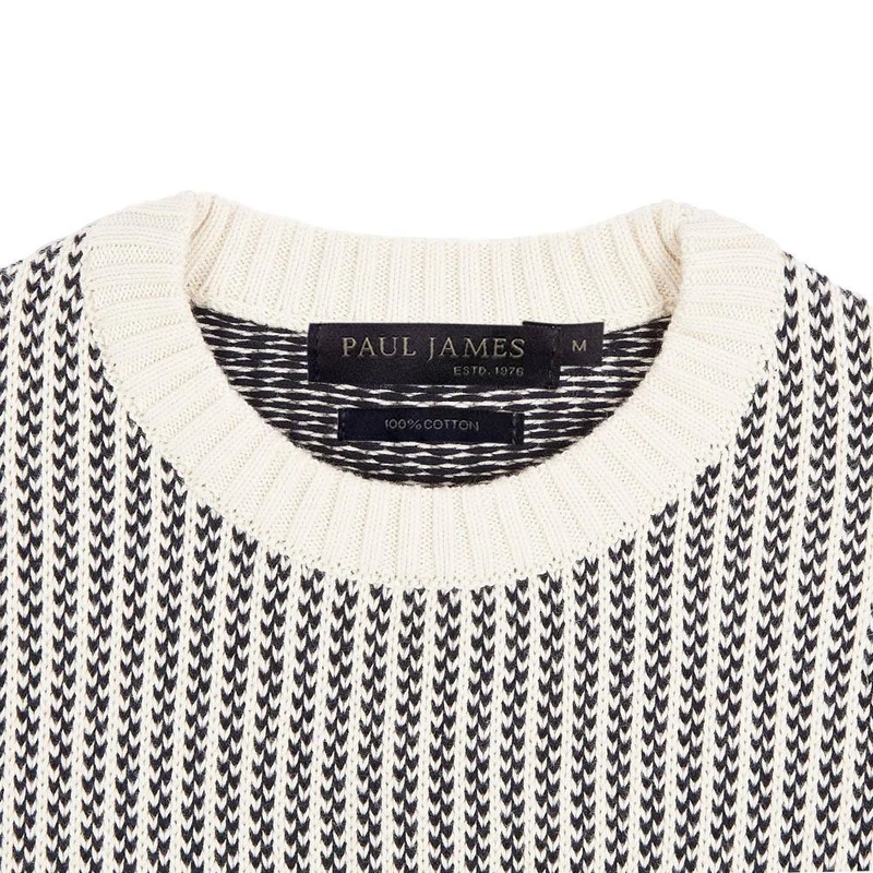 Herren-Pullover aus 100 % Baumwolle mit Fischer-Kragenstich
