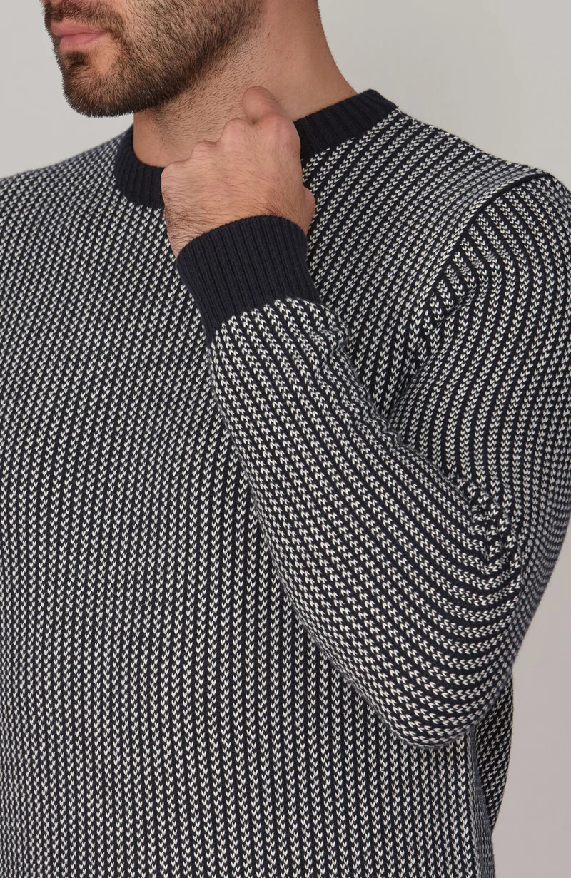 Herren-Pullover aus 100 % Baumwolle mit Fischer-Kragenstich