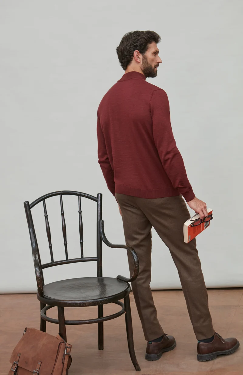Rollkragenpullover aus extrafeiner Merinowolle für Herren