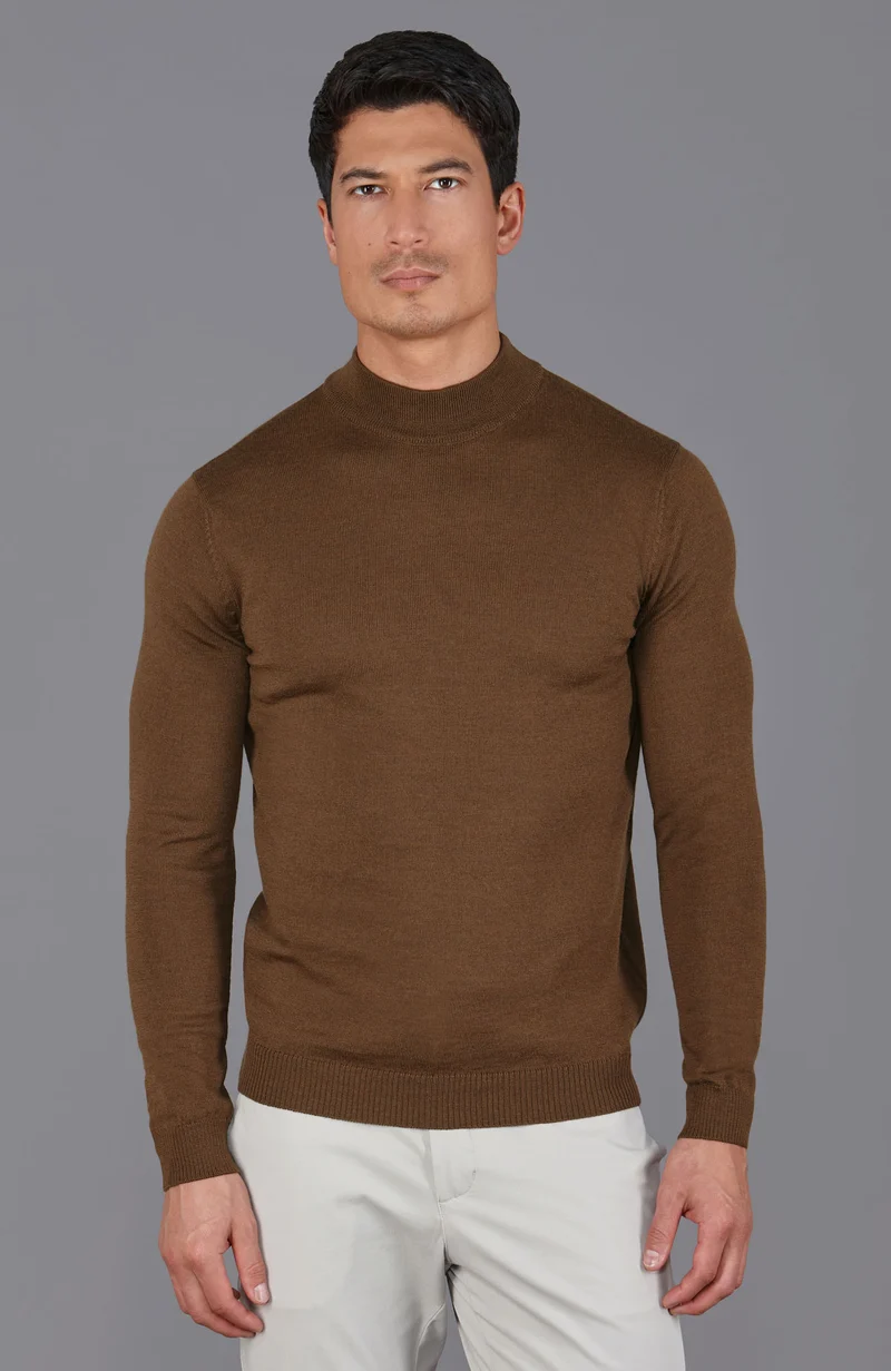 Rollkragenpullover aus extrafeiner Merinowolle für Herren
