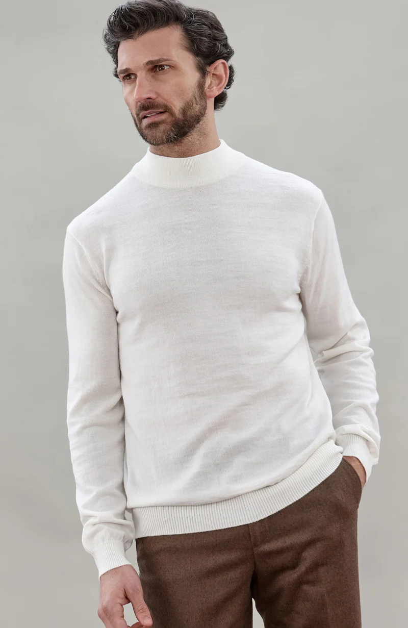 Rollkragenpullover aus extrafeiner Merinowolle für Herren