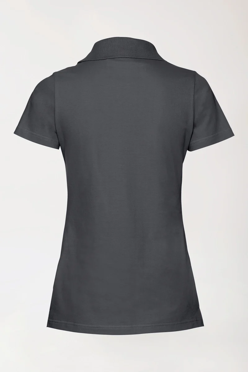 Stretch Shirt Damen - Polokragen erzgrau