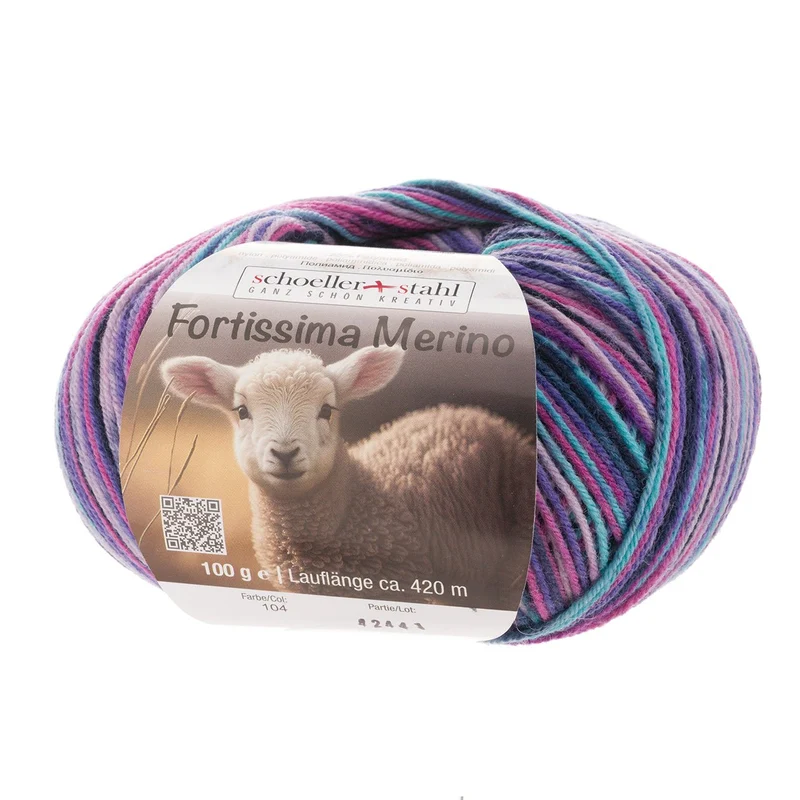 Fortissima 4-fach Merino-Sockenwolle 100g | Farbe 104 - BERRY