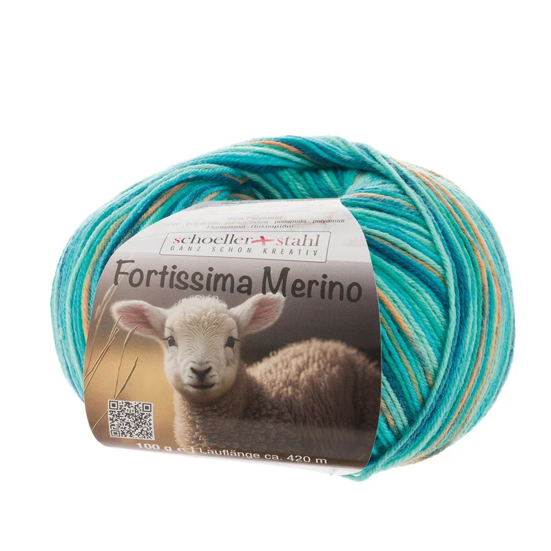 Fortissima 4-fach Merino-Sockenwolle 100g | Farbe 105 - LAGUNE