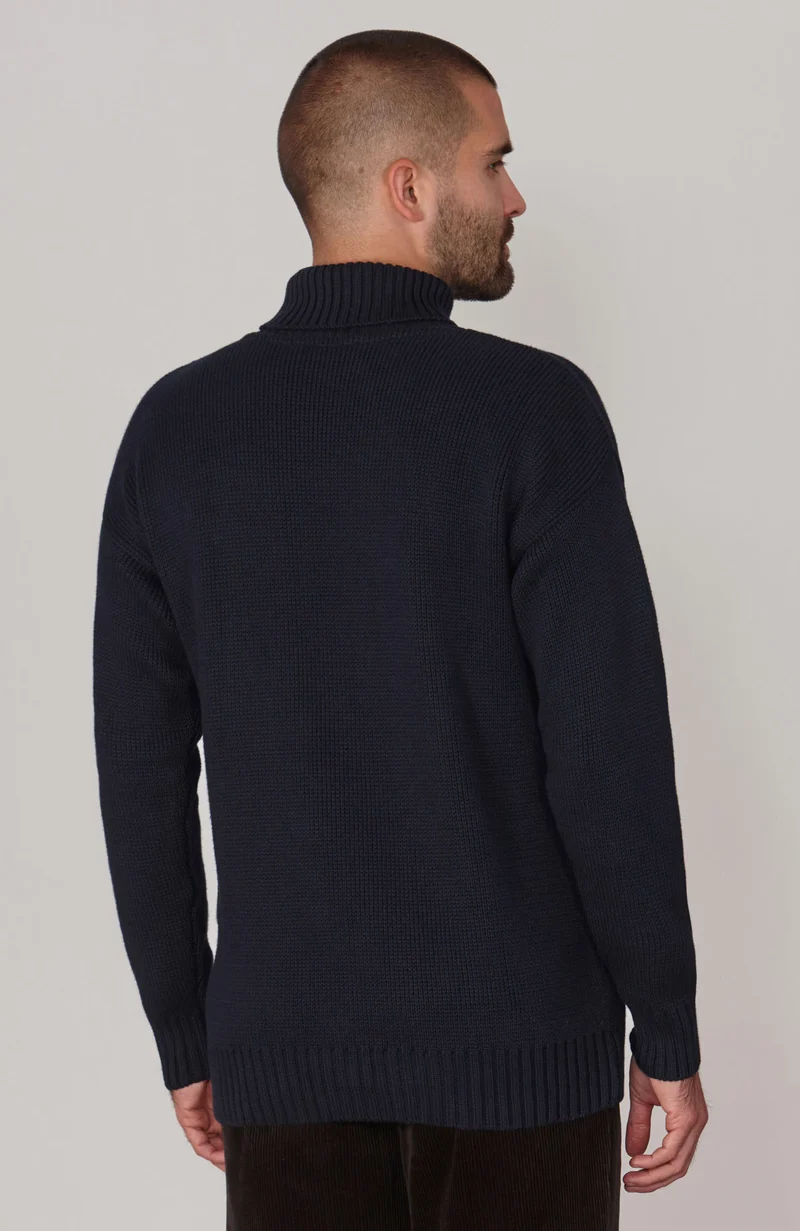 Herren-Rollkragenpullover „Submariner“ aus 100 % Baumwolle
