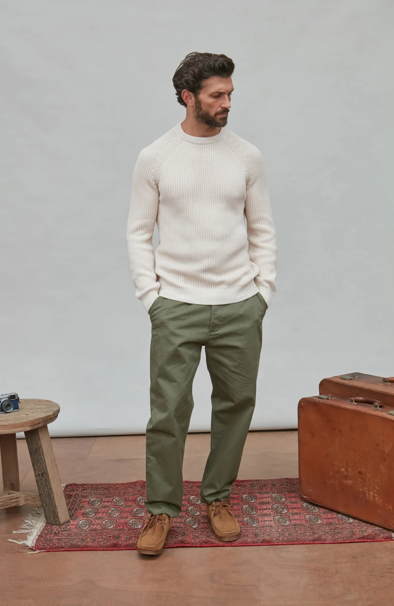 Herren-Pullover aus 100 % Fischer-Rippstrick-Baumwolle