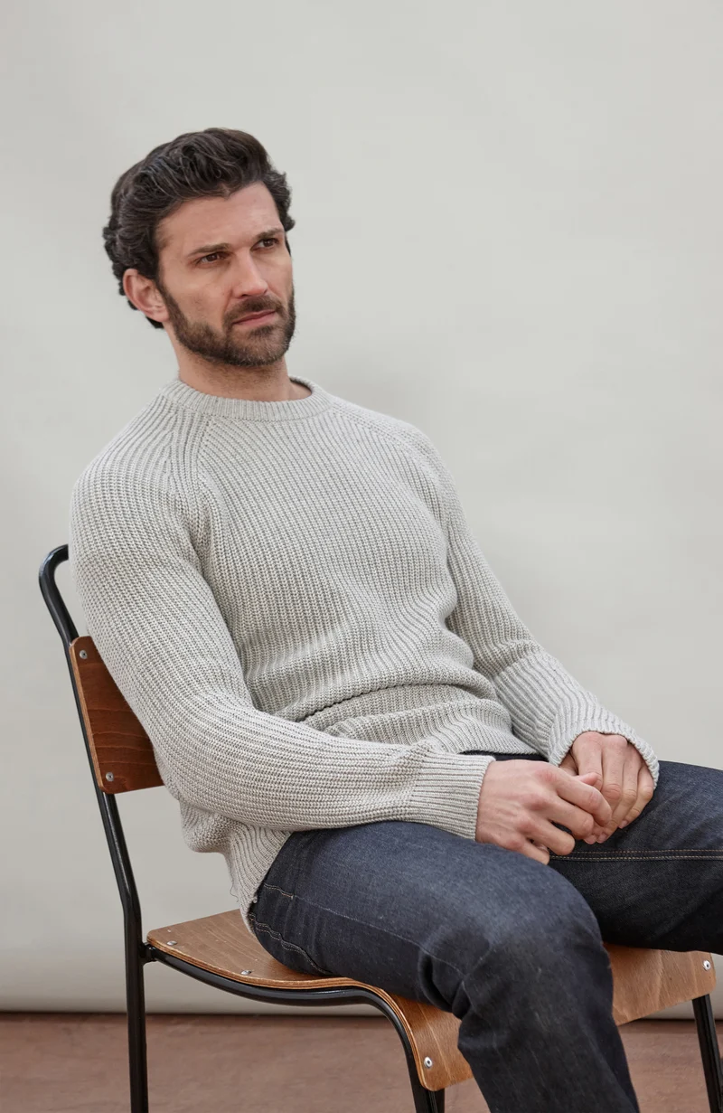 Herren-Pullover aus 100 % Fischer-Rippstrick-Baumwolle