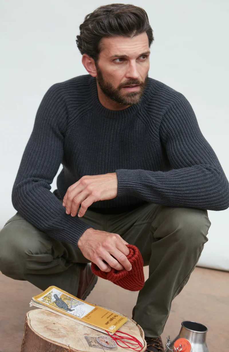 Herren-Pullover aus 100 % Fischer-Rippstrick-Baumwolle