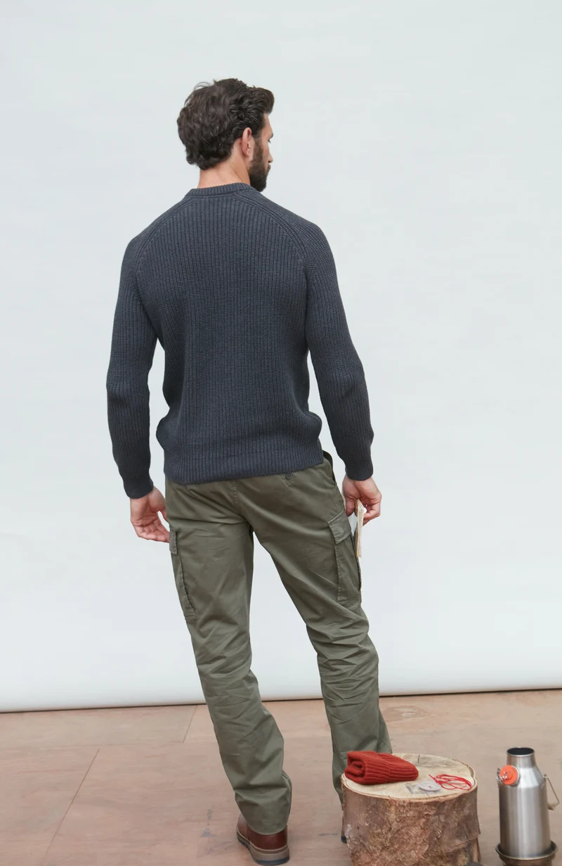 Herren-Pullover aus 100 % Fischer-Rippstrick-Baumwolle