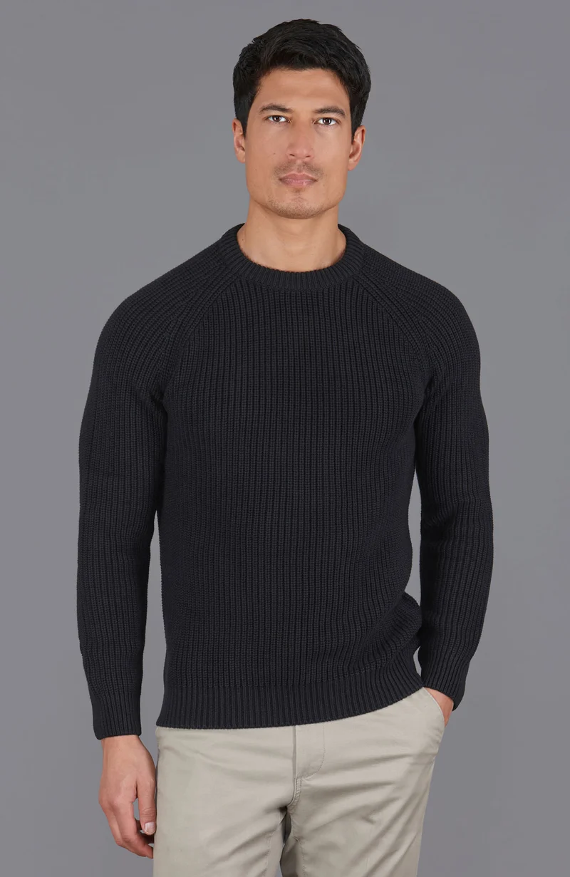 Herren-Pullover aus 100 % Fischer-Rippstrick-Baumwolle