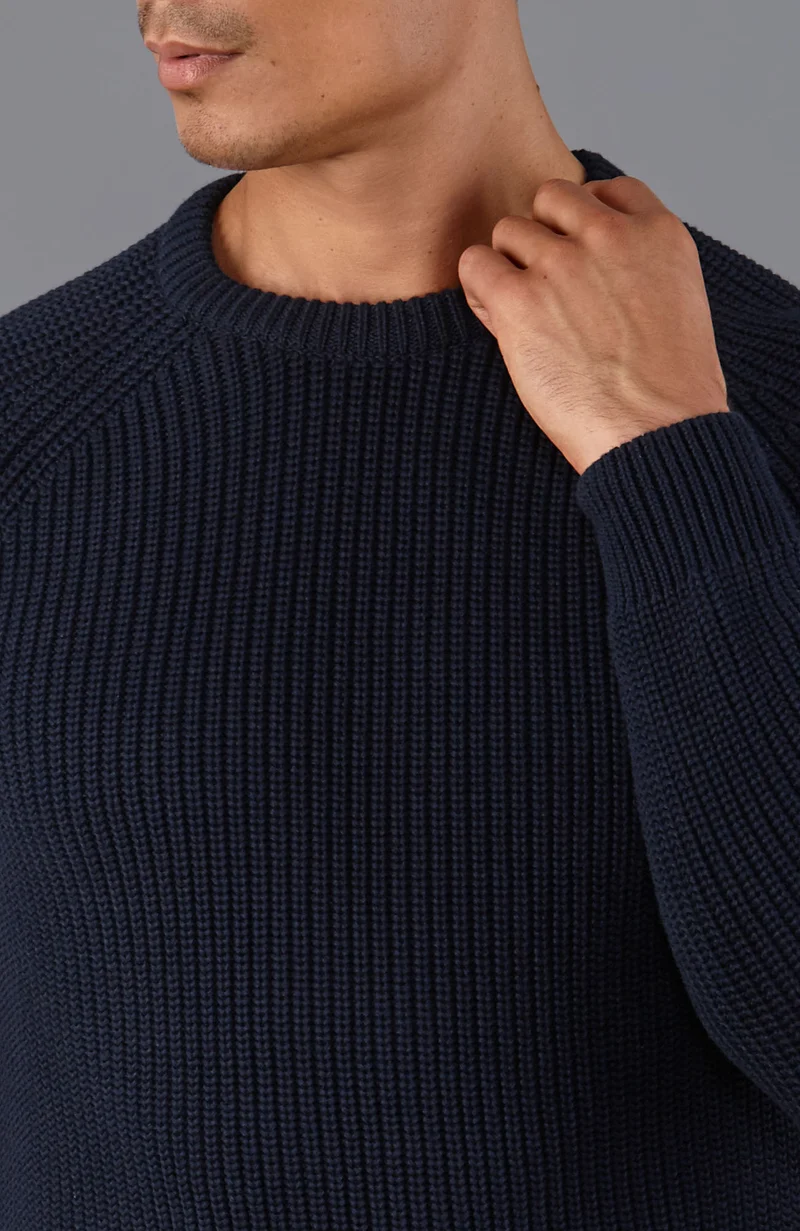 Herren-Pullover aus 100 % Fischer-Rippstrick-Baumwolle