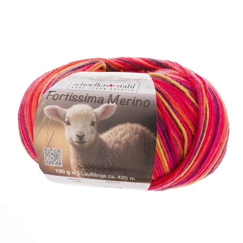 Fortissima 4-fach Merino-Sockenwolle 100g | Farbe 103 - GLUT