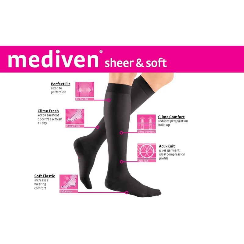 Mediven Sheer & Soft Women's Knee High 15-20 mmHg