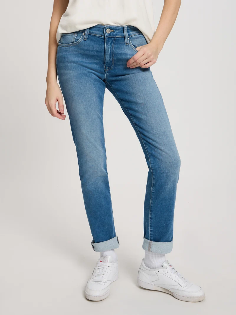 CROSS JEANS - ANYA Soft Flex Jeans, Slim Fit, High-Waist, Mid Blue