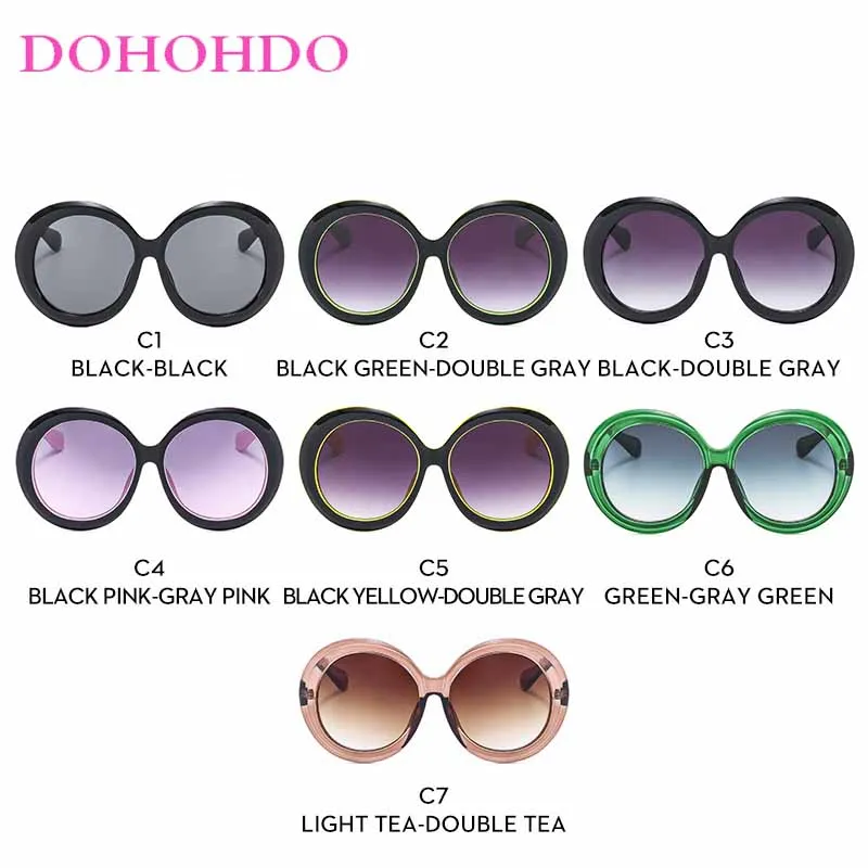 Damen Sonnenbrille Designer Luxus Brille Runde Übergröße Gläser Vintage UV400