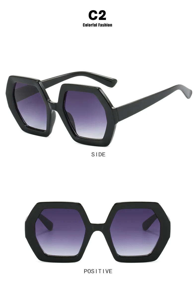 Damen Sonnenbrille Designer Luxus Brille Runde Übergröße Gläser Vintage UV400
