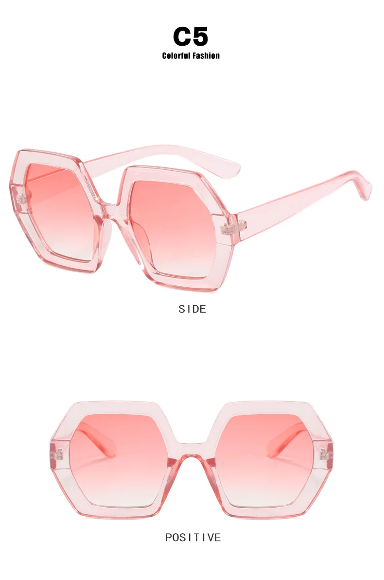 Damen Sonnenbrille Designer Luxus Brille Runde Übergröße Gläser Vintage UV400