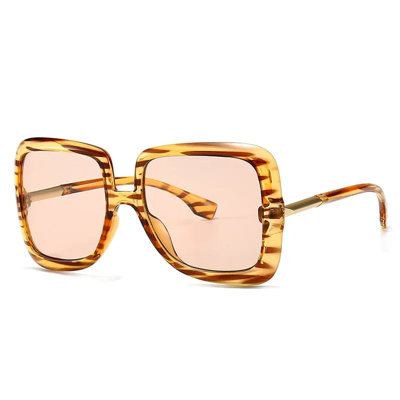 Damen Sonnenbrille Designer Luxus Brille Runde Übergröße Gläser Vintage UV400