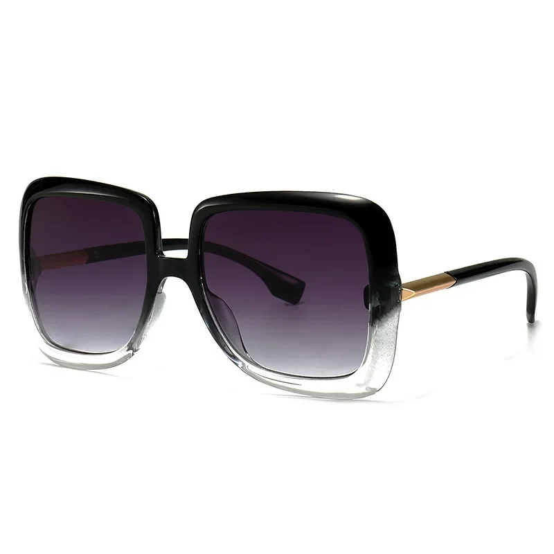Damen Sonnenbrille Designer Luxus Brille Runde Übergröße Gläser Vintage UV400