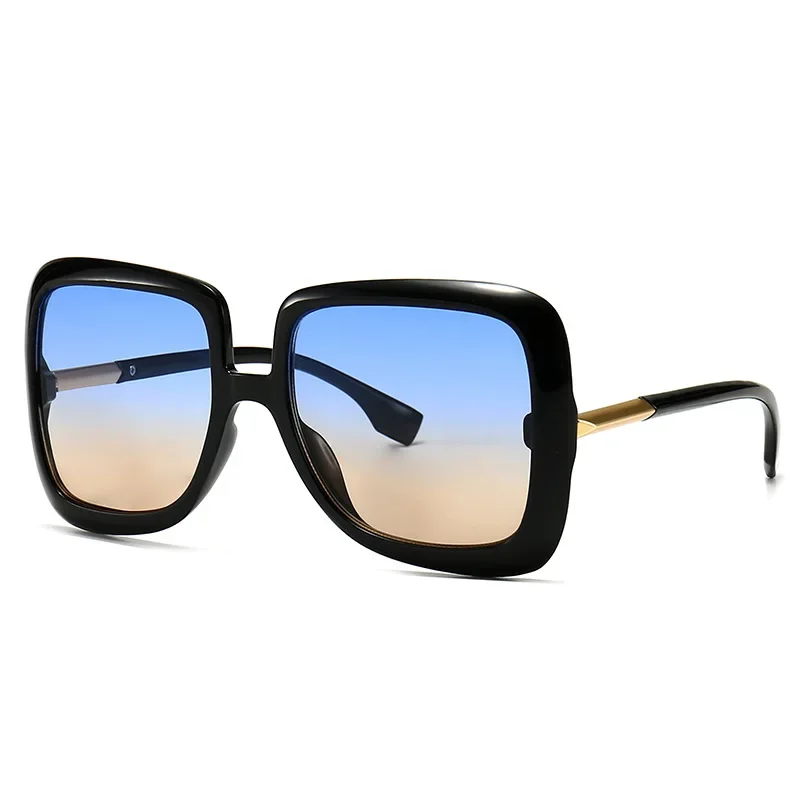 Damen Sonnenbrille Designer Luxus Brille Runde Übergröße Gläser Vintage UV400