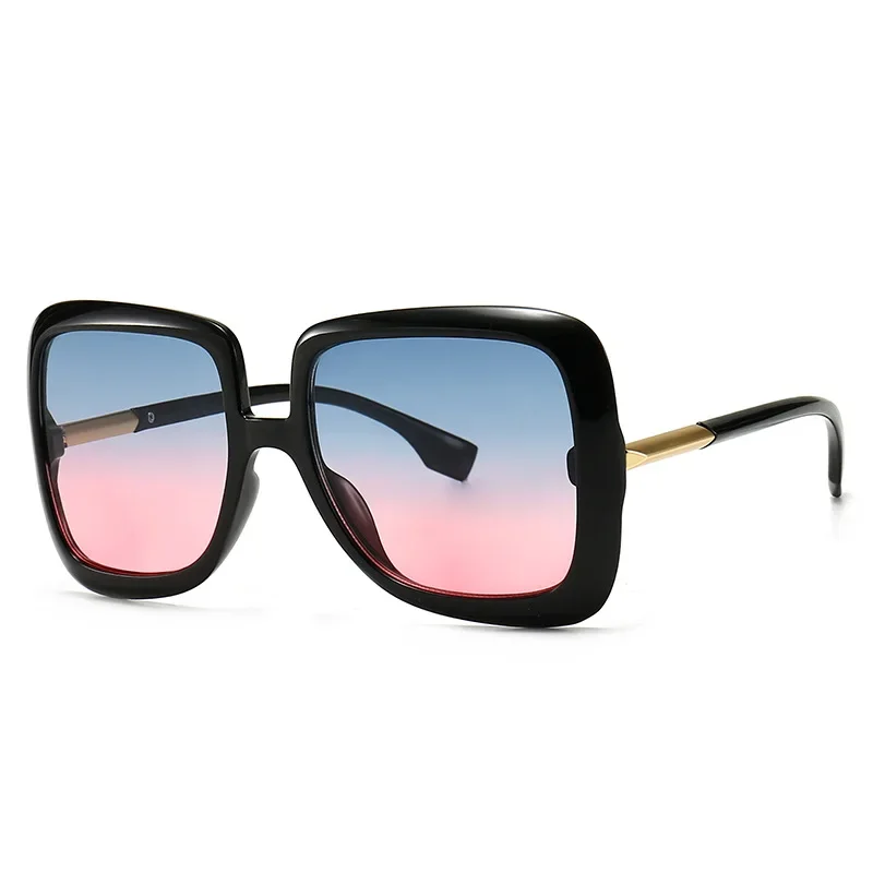 Damen Sonnenbrille Designer Luxus Brille Runde Übergröße Gläser Vintage UV400