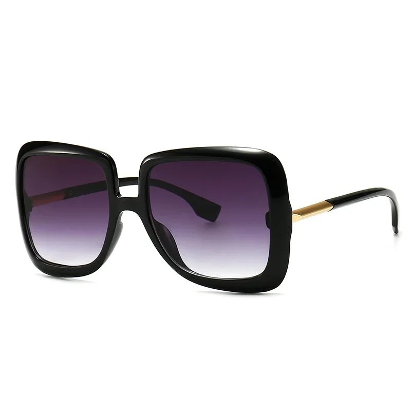 Damen Sonnenbrille Designer Luxus Brille Runde Übergröße Gläser Vintage UV400